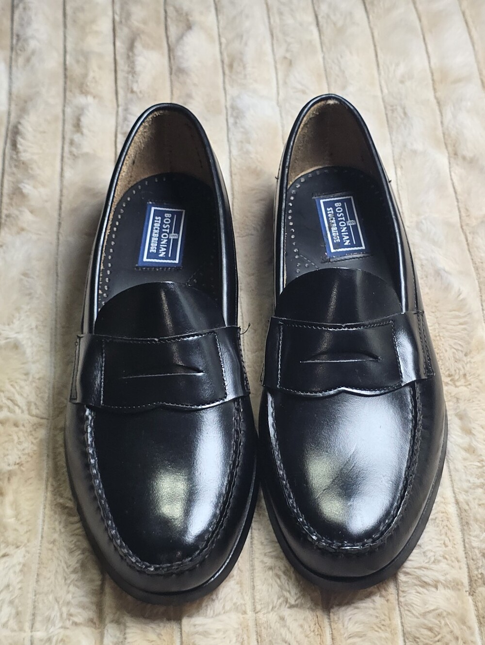 Bostonian Black Leather Penny Loafers for Men